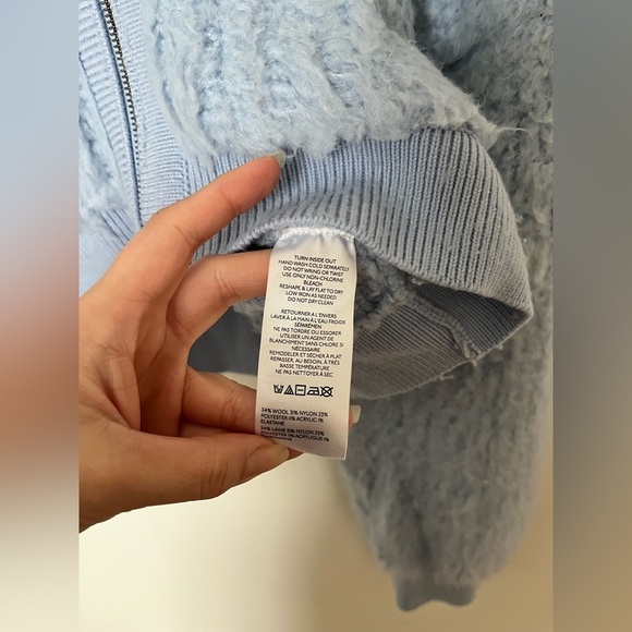 By Anthropologie Zip-Up Brushed Sweater Cardigan Blue - Picture 9 of 15